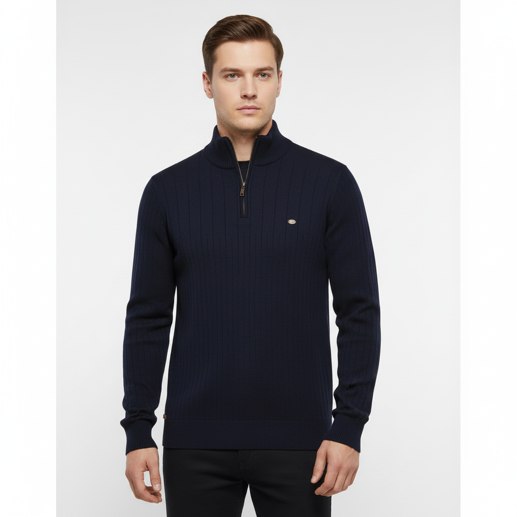 Strickpullover Mit Reißverschluss - CollarSweater