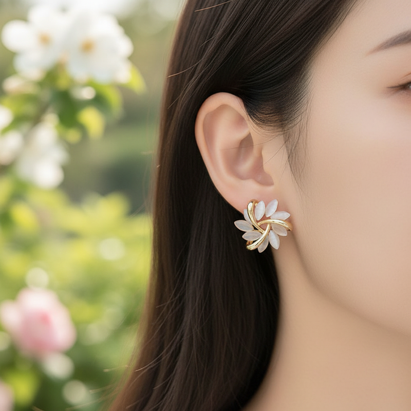 Stud-Ohrringe Mit Blütenform - SakuraJewelry