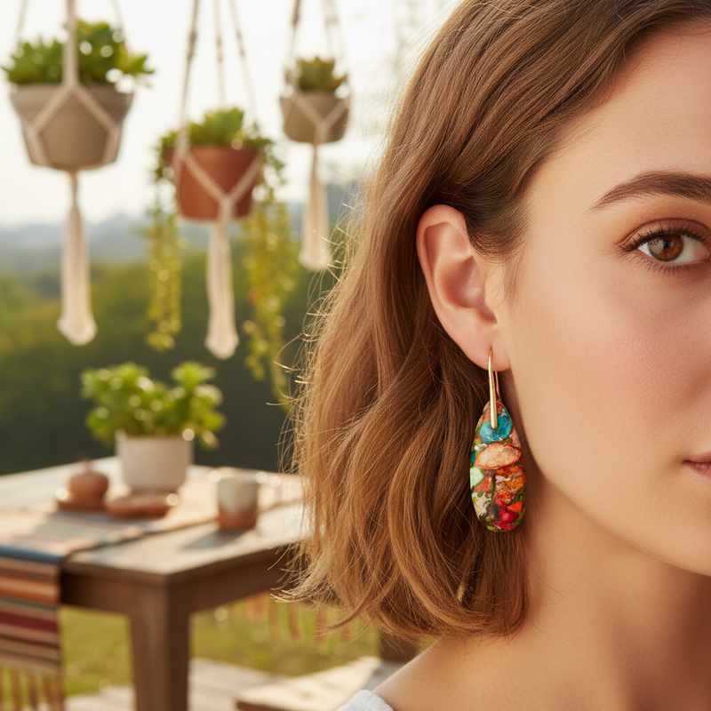 Tropfenförmige Ohrringe - JasperVibes