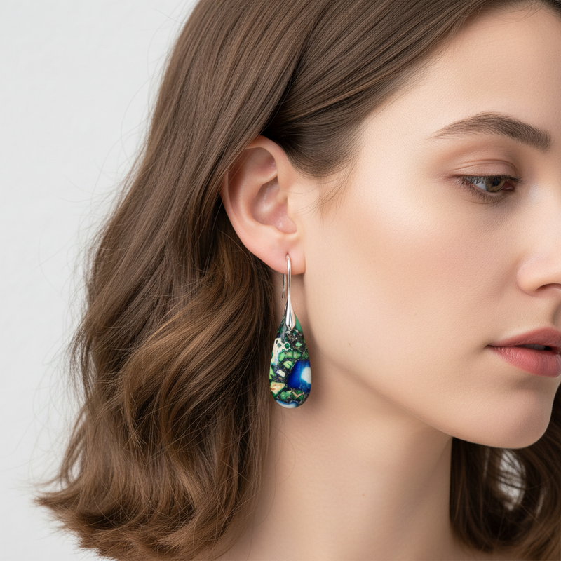 Tropfenförmige Ohrringe - NatureGlow