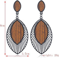 Tropfenförmige Ohrringe - WoodGlow