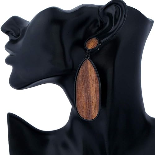 Tropfenförmige Ohrringe - WoodGlow