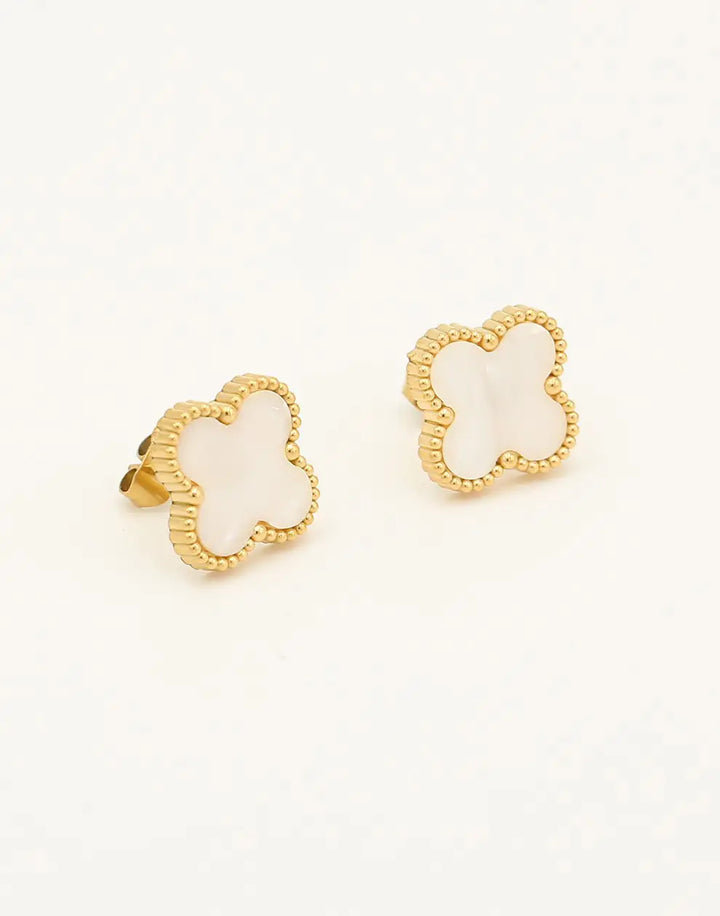 Vergoldete Perlenohrstecker - CloverJewelry