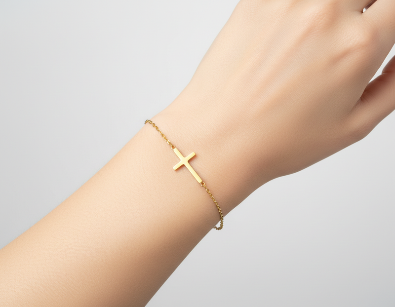 Vergoldetes Edelstahlarmband - CrossJewelry