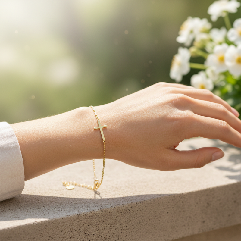 Vergoldetes Edelstahlarmband - CrossJewelry