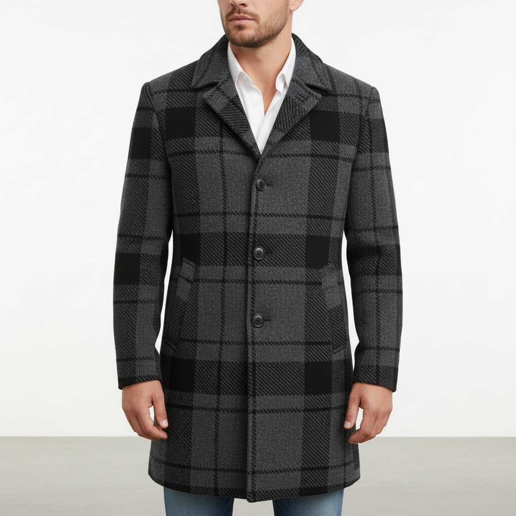 Wollmantel Mit Karomuster - Marc