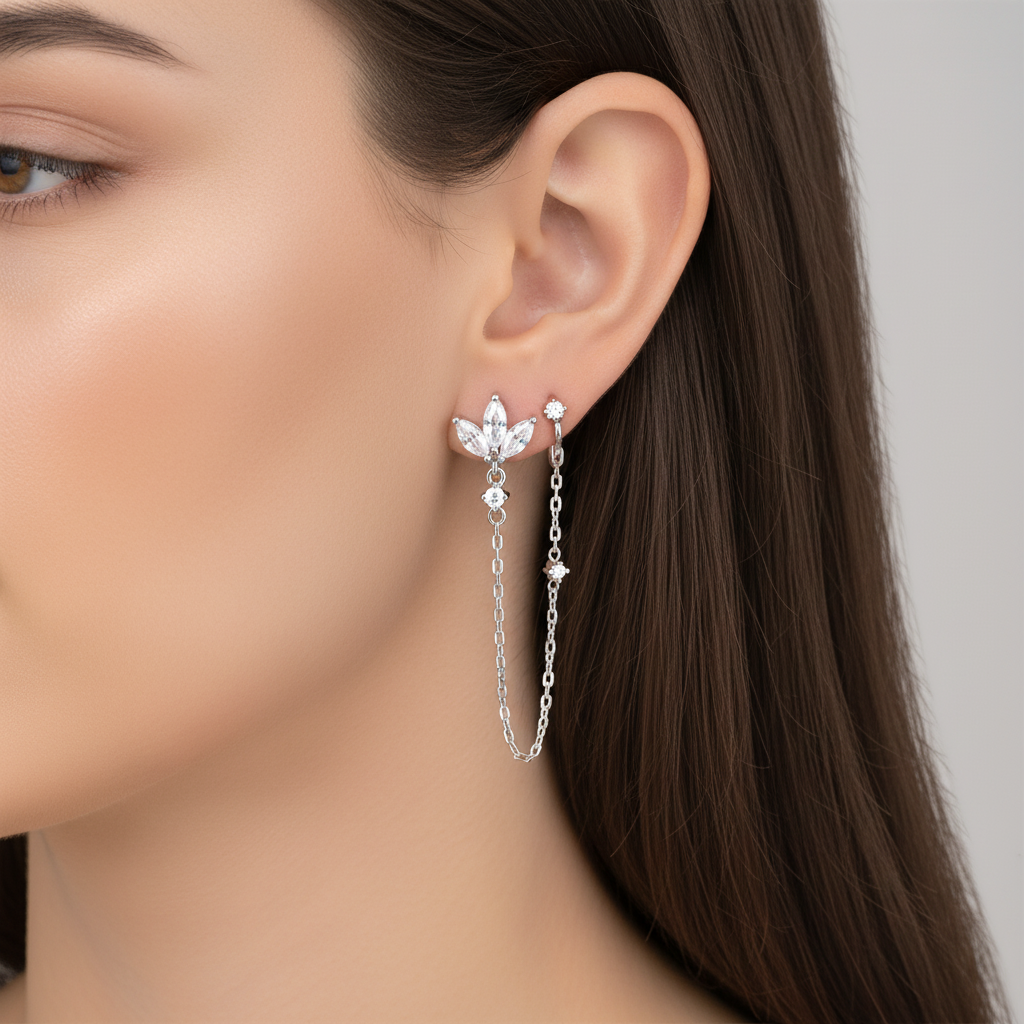 Zeitlose Ohrringe Mit Zirkonia - GleamPearl