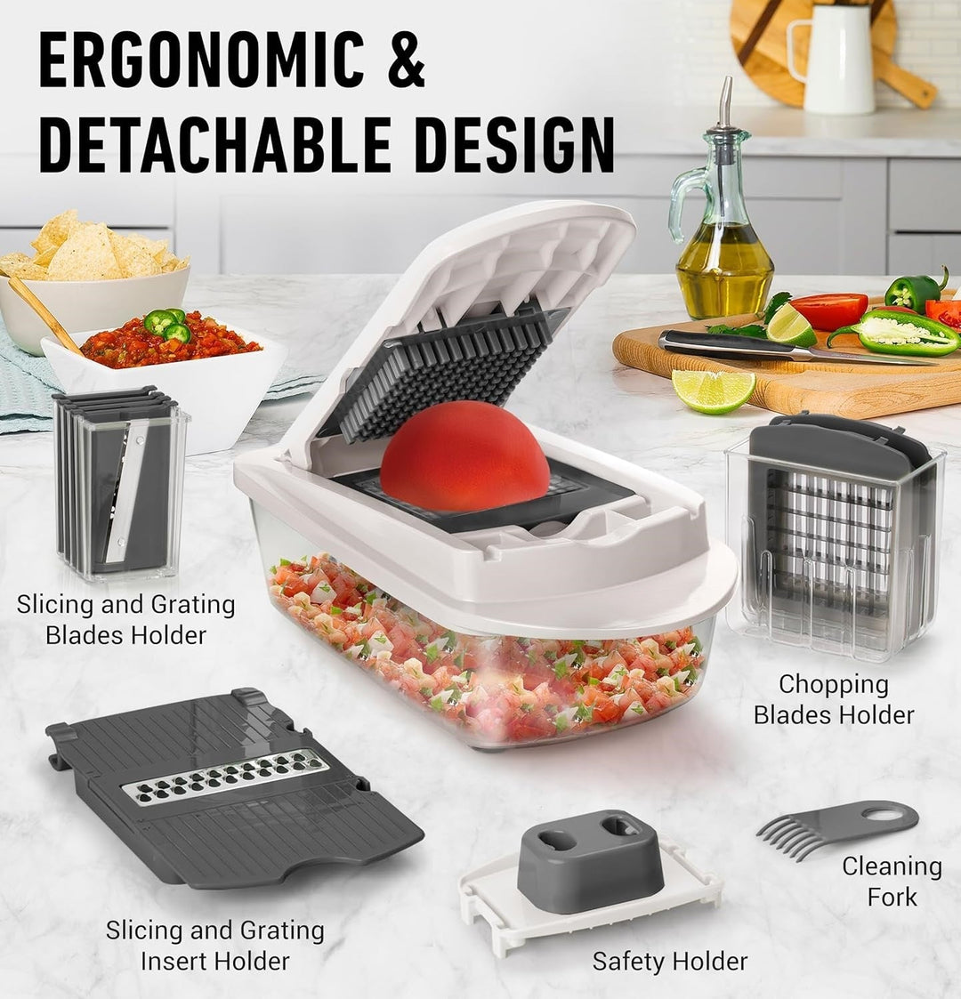 Gemüseschneider | Schnelles 8-in-1 Vielseitiges, Langlebiges Schneiden, Hacken, Reiben-Luzern Mode
