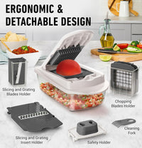 Gemüseschneider | Schnelles 8-in-1 Vielseitiges, Langlebiges Schneiden, Hacken, Reiben-Luzern Mode