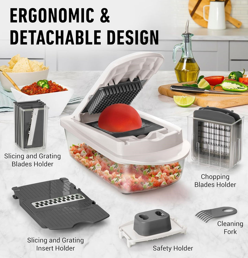 Gemüseschneider | Schnelles 8-in-1 Vielseitiges, Langlebiges Schneiden, Hacken, Reiben-Luzern Mode
