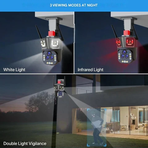 Überwachungskamera | 20x Zoom | 20 MP | 10K | WiFi | 360° Abdeckung-Luzern Mode