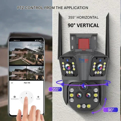 Überwachungskamera | 20x Zoom | 20 MP | 10K | WiFi | 360° Abdeckung-Luzern Mode