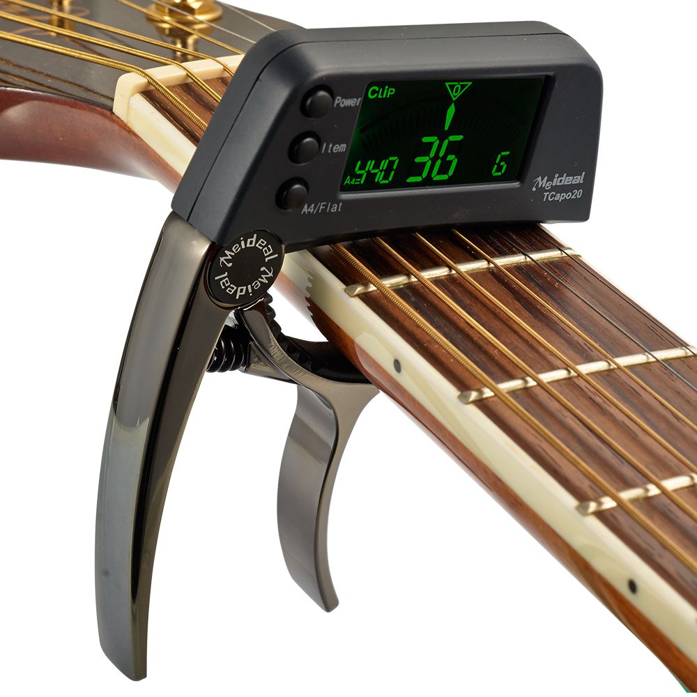 Gitarrenstimmer | Capo | 2-in-1 | Kompakt | Vielseitig | Digital-Schwarz-Luzern Mode