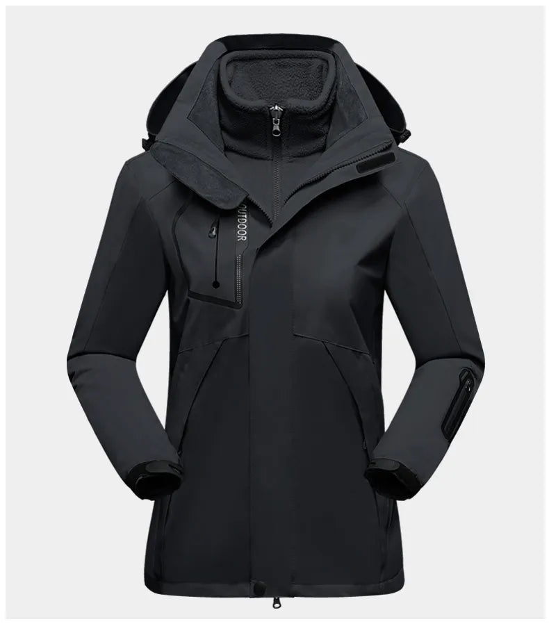 Damen Outdoorjacke wasserdicht atmungsaktiv winddicht-Schwarz-M-Luzern Mode