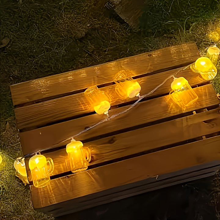 2 Stück LED Bierkrug Lichterkette – LichterBier Oktoberfest 2026