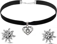 Edelweiß Schmuckset mit Herzanhänger – WiesnGlanz Oktoberfest 2026