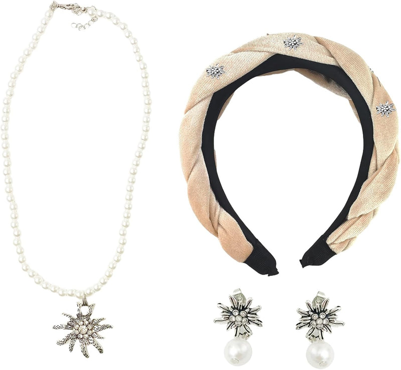 Edelweiß Schmuckset mit Perlen – TrachtenZauber Oktoberfest 2026