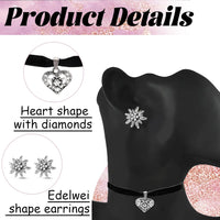 Edelweiß Schmuckset mit Herzanhänger – WiesnGlanz Oktoberfest 2026