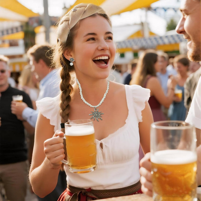 Edelweiß Schmuckset mit Perlen – TrachtenZauber Oktoberfest 2026