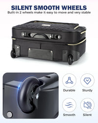 15,6" Rollkoffer für Laptop mit Mehreren Fächern & Flugzeugzugelassene Abmessungen