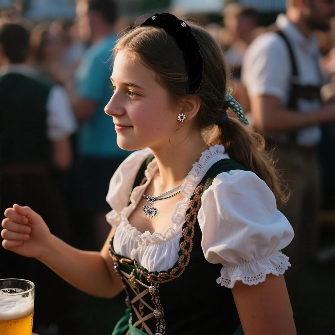 Edelweiß Schmuckset mit Perlen – TrachtenZauber Oktoberfest 2026