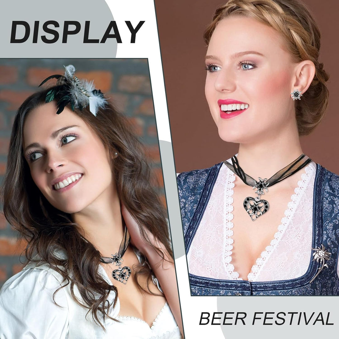 Edelweiß Schmuckset mit Herzanhänger – BergMystik Oktoberfest 2026