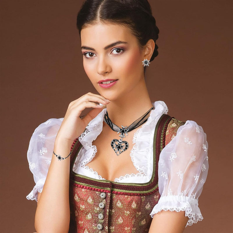 Edelweiß Schmuckset mit Herzanhänger – BergMystik Oktoberfest 2026