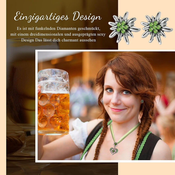 Edelweiß Schmuckset mit Herzanhänger – AlpenFrische Oktoberfest 2026