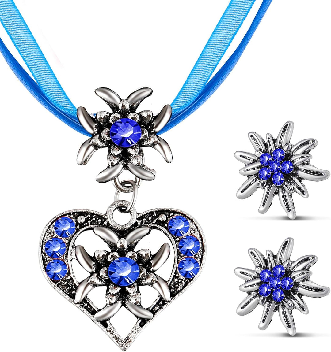 Edelweiß Schmuckset mit Herzanhänger – AlpenGlück Oktoberfest 2026