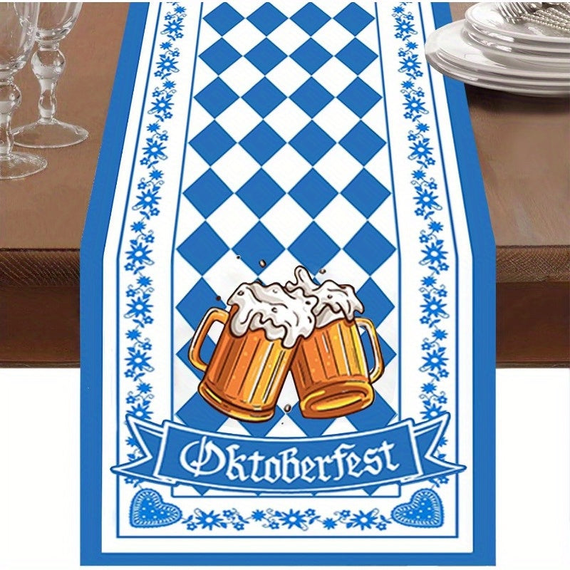 1 Stück Tafelläufer mit Rautenmuster – WiesnLäufer Oktoberfest 2026