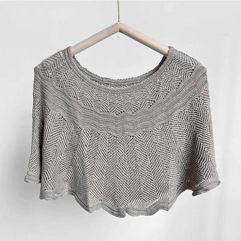 Damen Eisseiden-Schal mit Strick & UV-Schutz – Amira