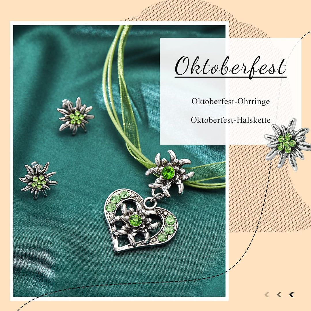 Edelweiß Schmuckset mit Herzanhänger – AlpenFrische Oktoberfest 2026