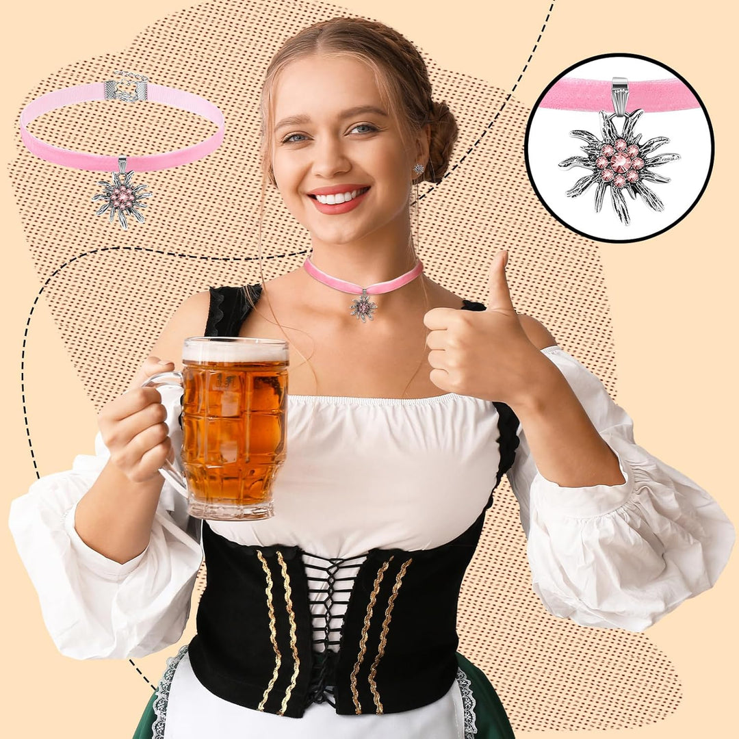 Edelweiß Schmuckset mit Samtband – AlpenRosé Oktoberfest 2026