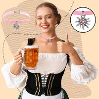 Edelweiß Schmuckset mit Samtband – AlpenRosé Oktoberfest 2026