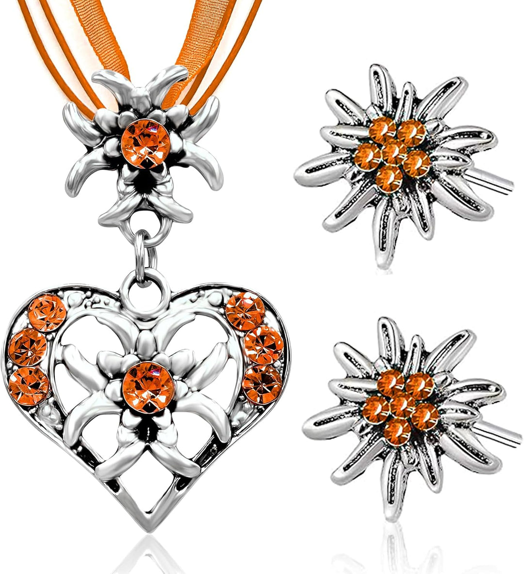 Edelweiß Schmuckset mit Herzanhänger – HerzGlanz Oktoberfest 2026