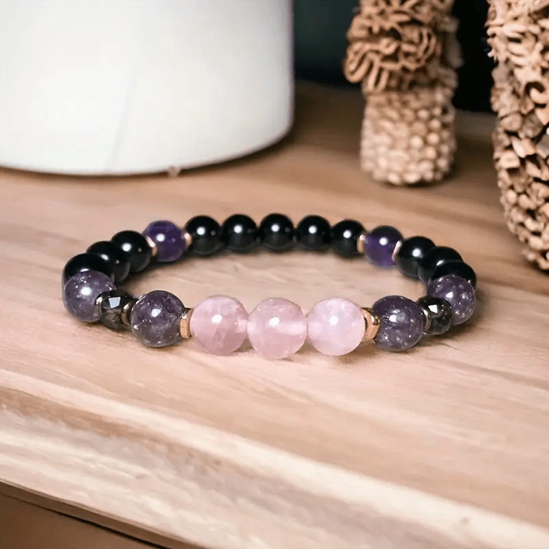 Armband für Damen | Rosenquarz | Obsidian | Amethyst | Stilvoll-Luzern Mode