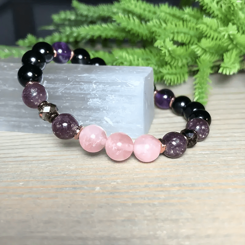 Armband für Damen | Rosenquarz | Obsidian | Amethyst | Stilvoll-Luzern Mode