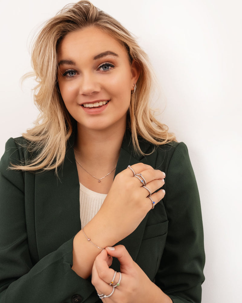 925 Sterling Silberarmband - GoldFlash 