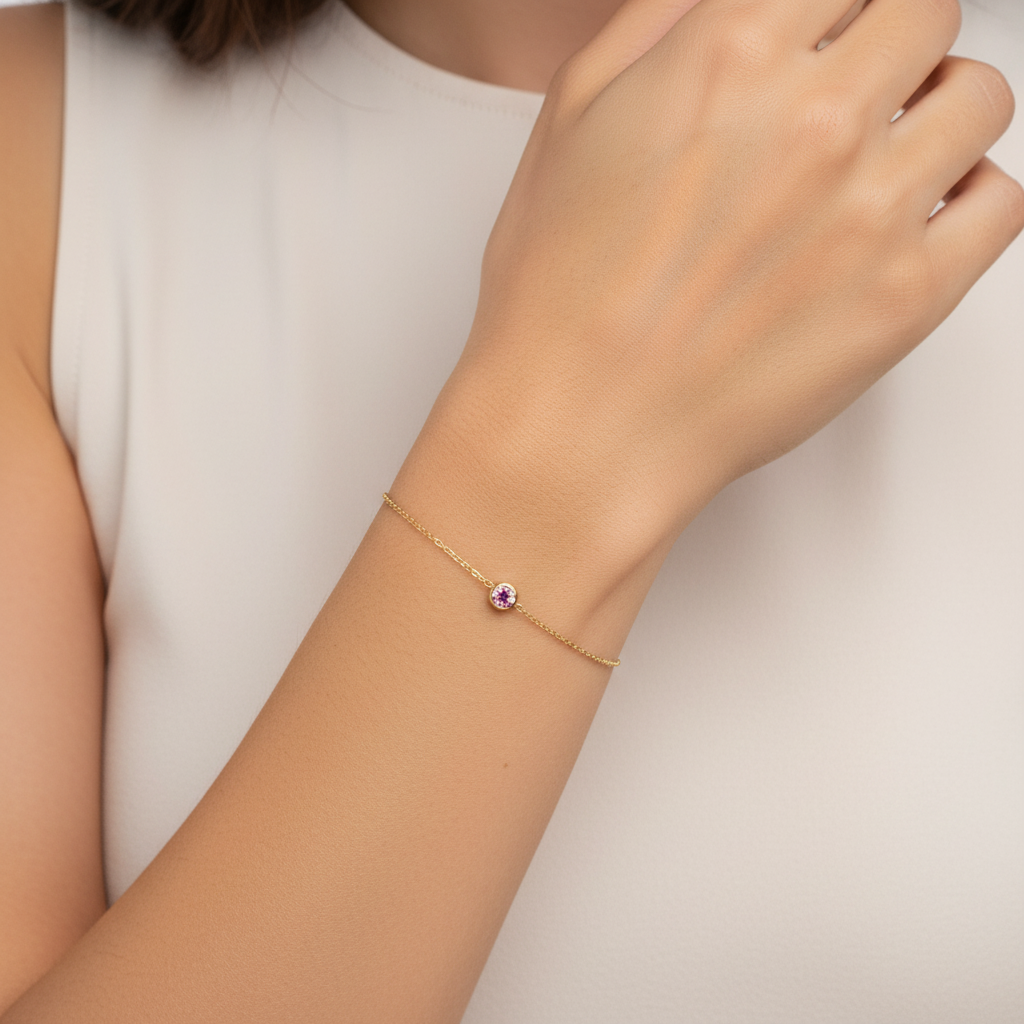 925 Sterling Silberarmband - GoldFlash 