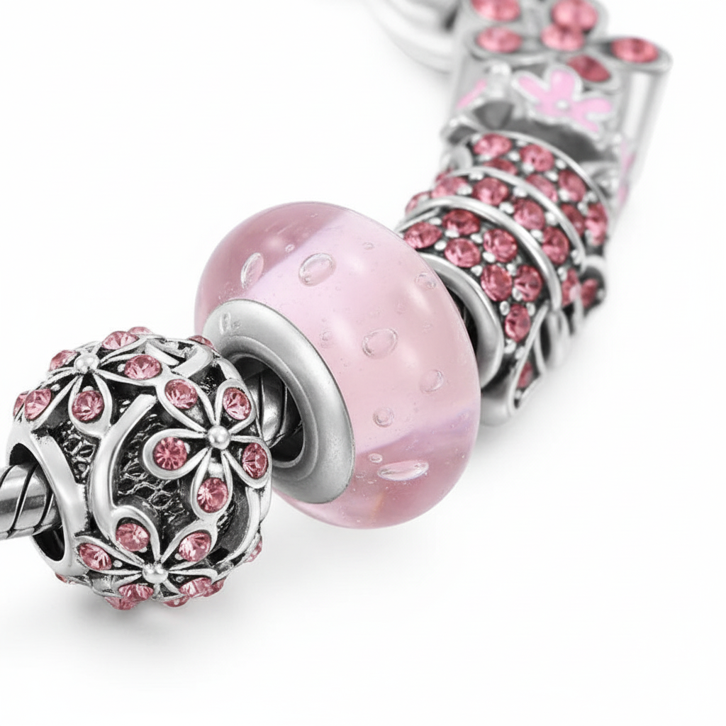 Charme-Armband Aus Sterlingsilber - FlowerBracelet 