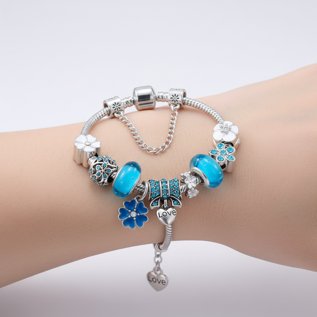 Charme-Armband Aus Sterlingsilber - FlowerBracelet 