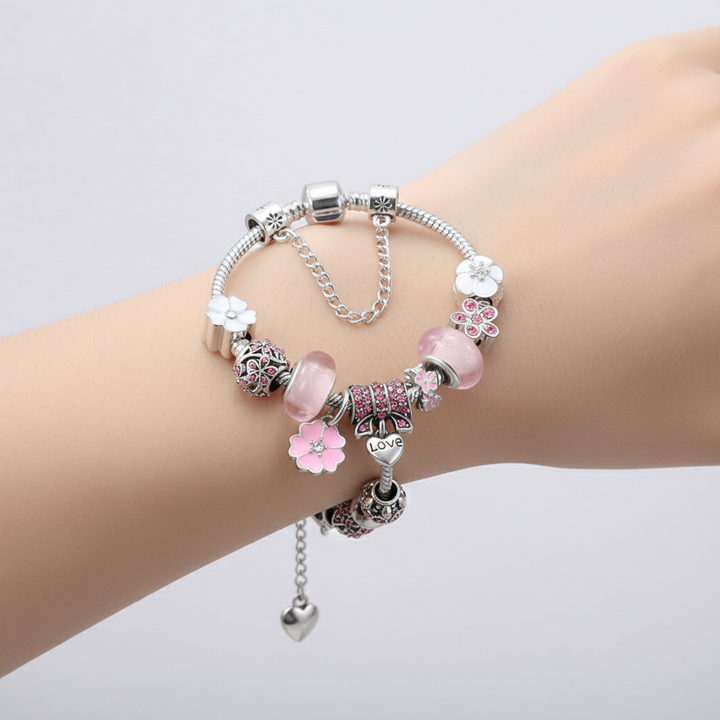 Charme-Armband Aus Sterlingsilber - FlowerBracelet 