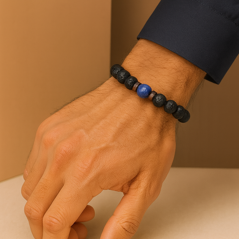 VulkanKraft – Natürliches Lavastein-Armband