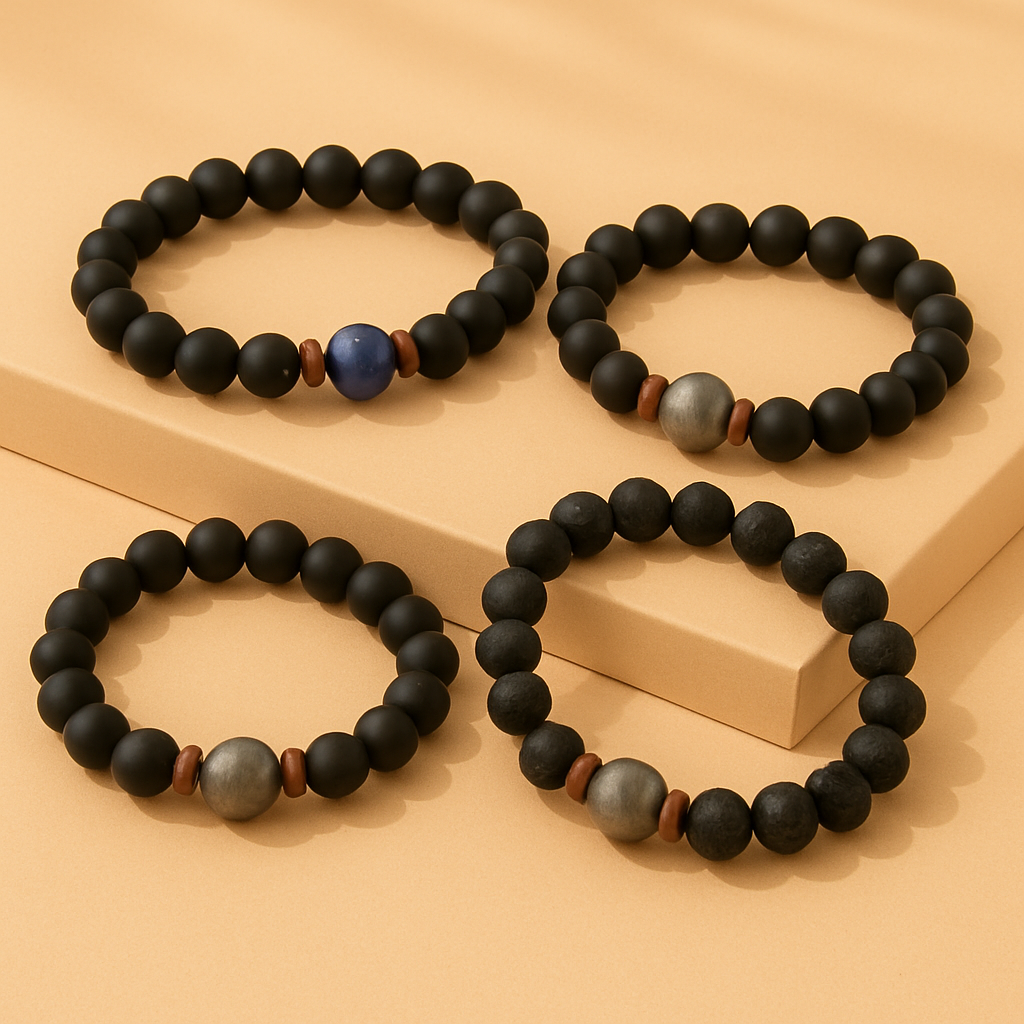 VulkanKraft – Natürliches Lavastein-Armband