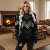 Chevronmuster Strickpullover - Isabella