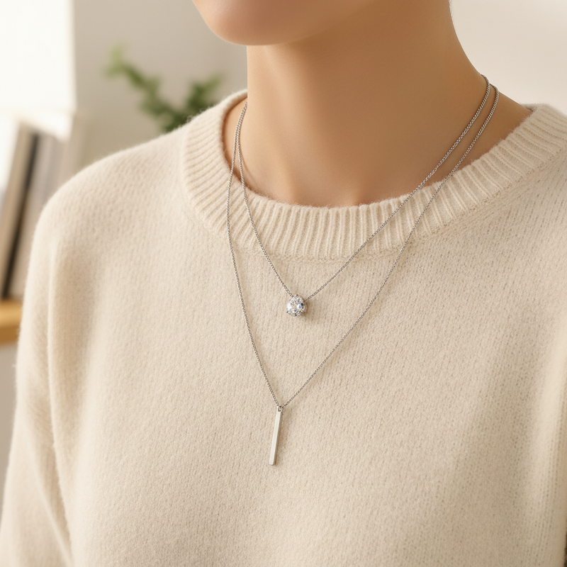 Doppelkette Mit Anhänger - ShimmerNeck