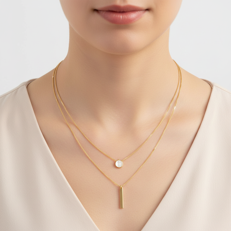 Doppelkette Mit Anhänger - ShimmerNeck 