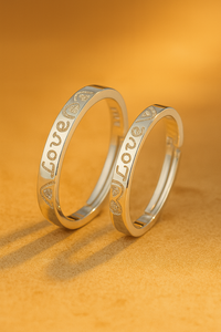 Ewige Herzen – Verstellbares Partner-Ringset aus 925 Sterling Silber