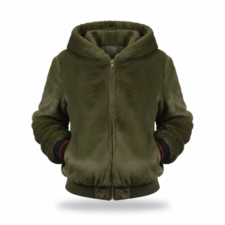 Flauschige Weste Mit Kapuze -  Christina