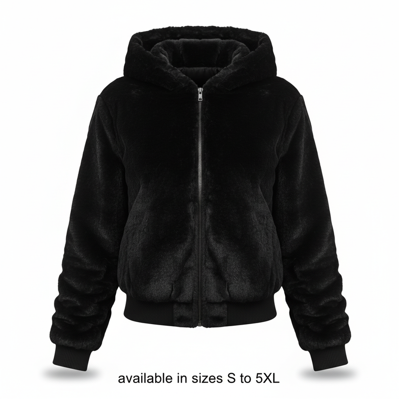 Flauschige Weste Mit Kapuze -  Christina